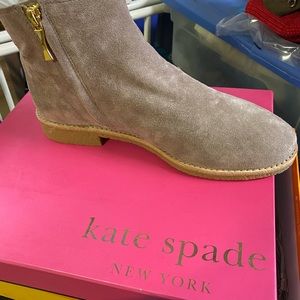 Kate Spade taupe suede booties